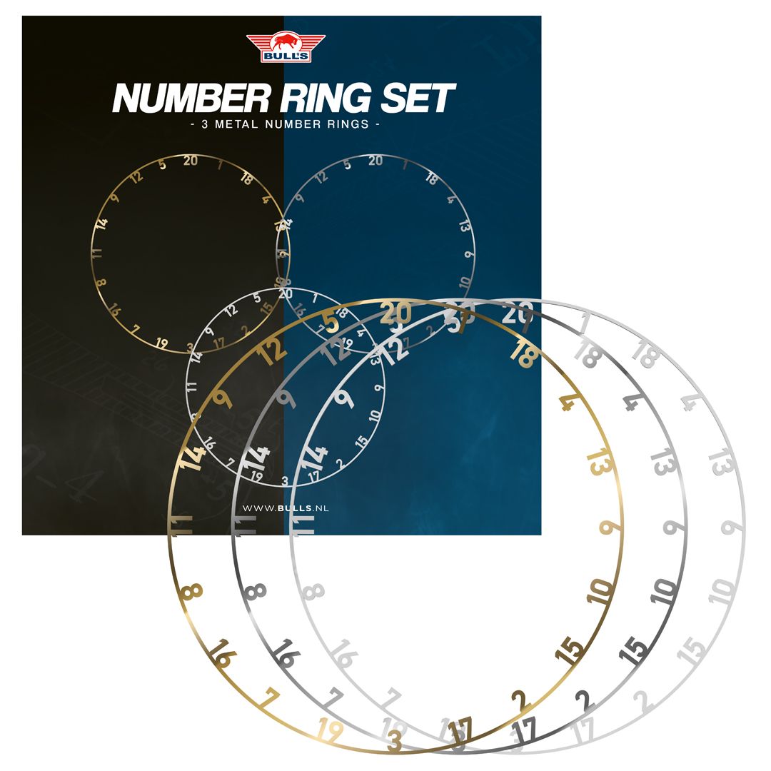 Bull's Metal Number Ring Set 3 kpl